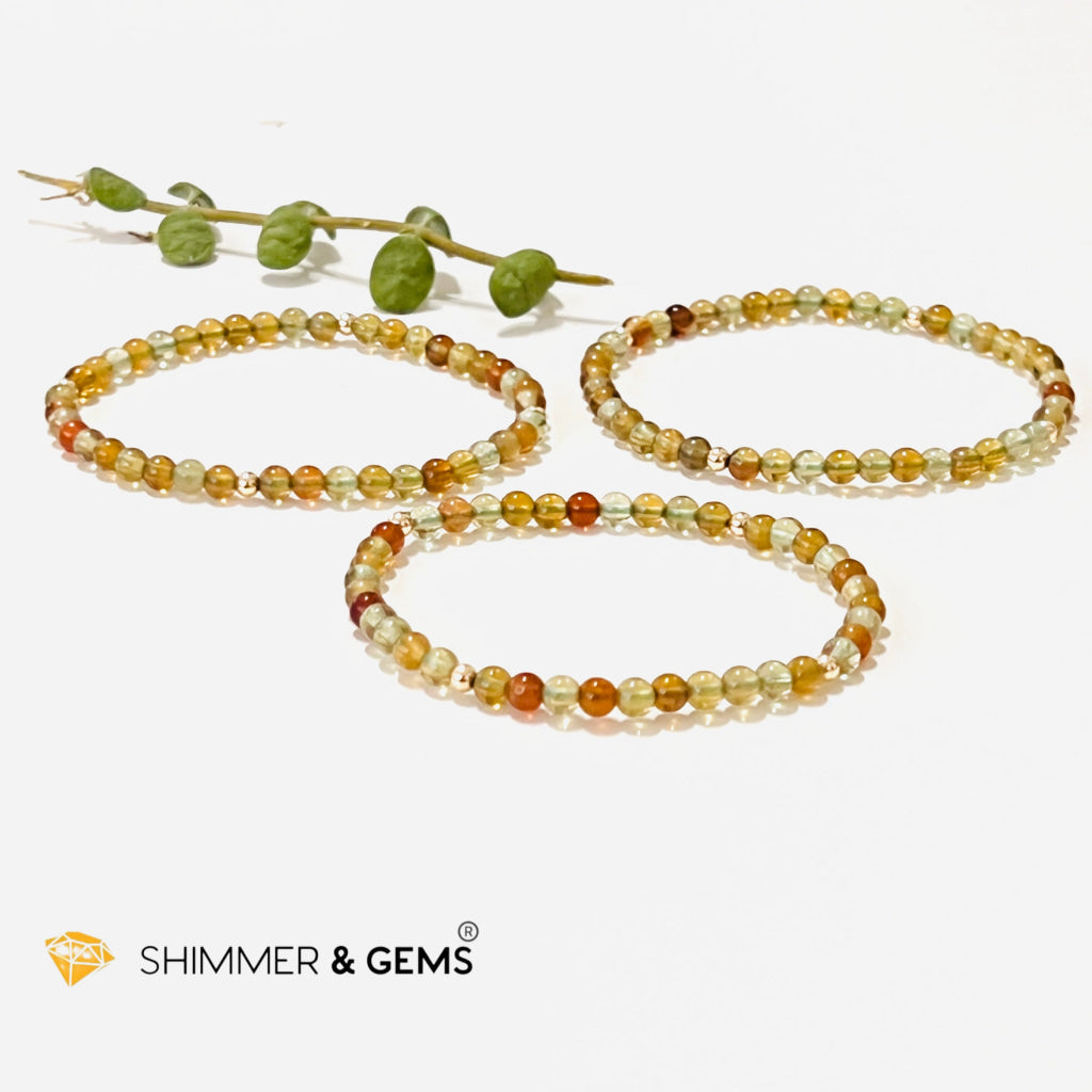 Green Apatite 4Mm Healing Bracelet With 14K Gold Filled Bracelets