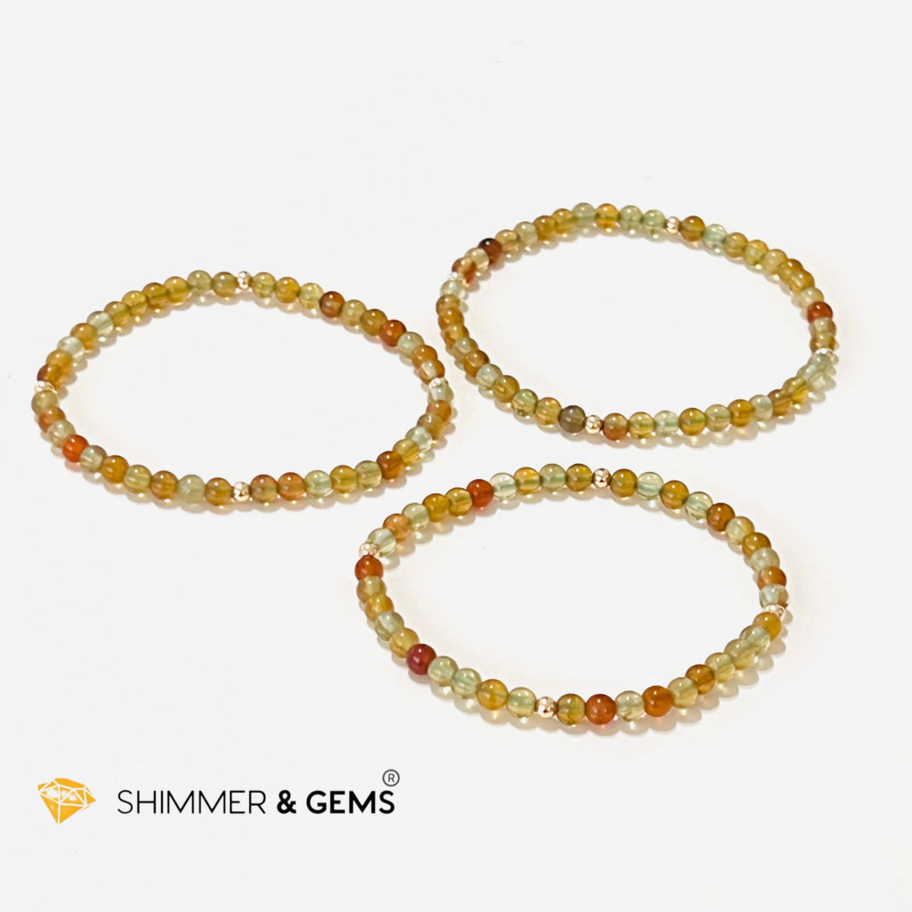 Green Apatite 4Mm Healing Bracelet With 14K Gold Filled Bracelets