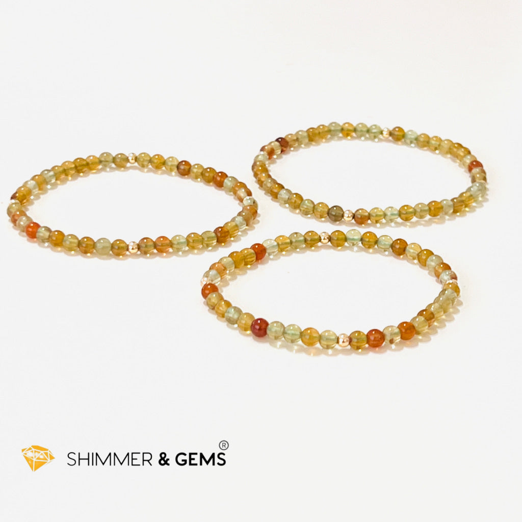 Green Apatite 4Mm Healing Bracelet With 14K Gold Filled Bracelets