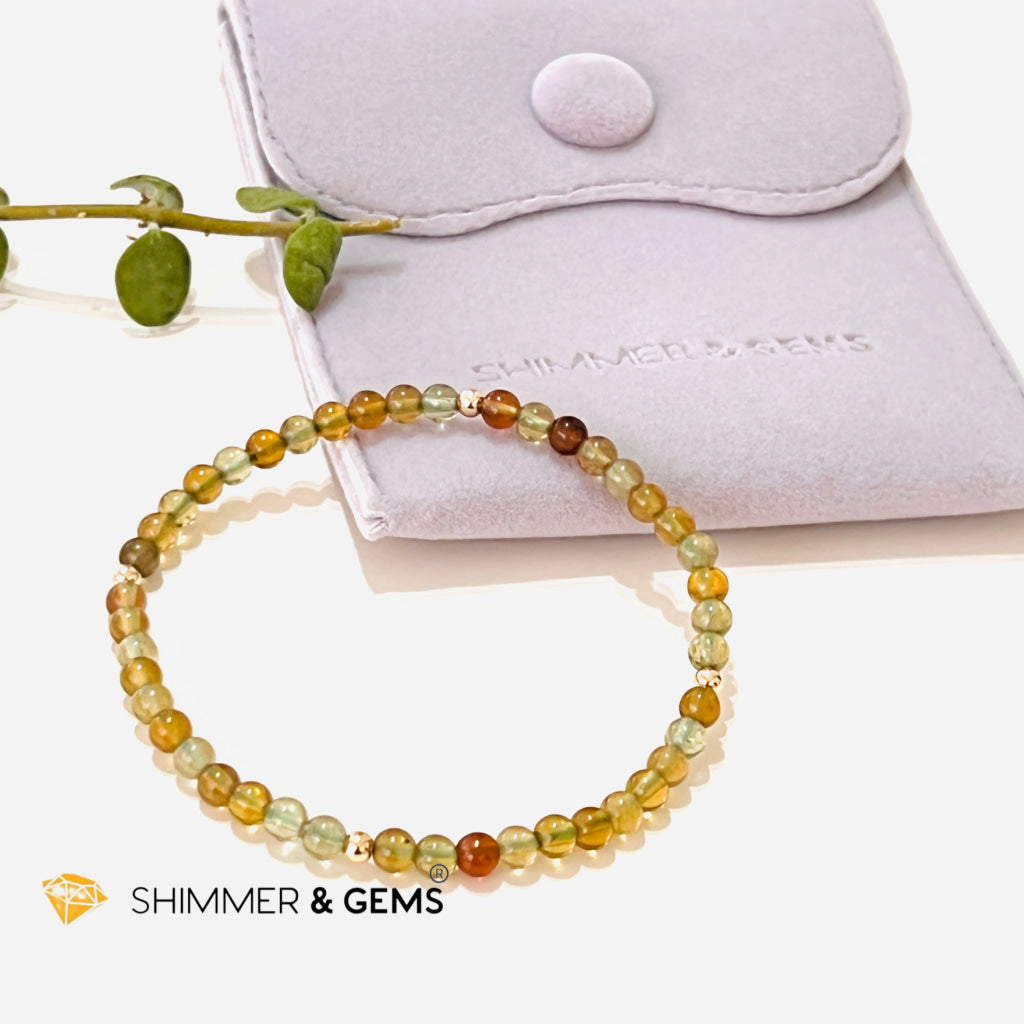 Green Apatite 4Mm Healing Bracelet With 14K Gold Filled Bracelets