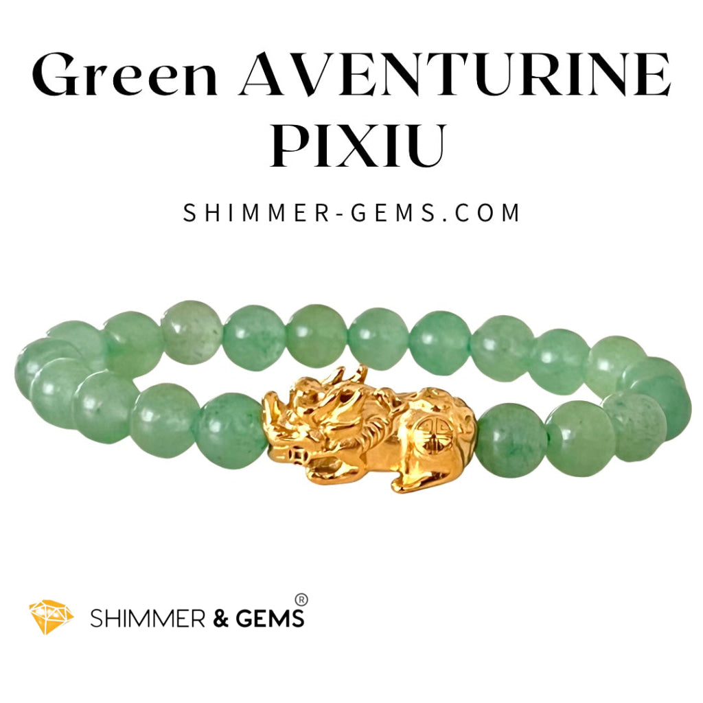 Green Aventurine Stainless Steel Pixiu Bracelet (8Mm) Bracelets