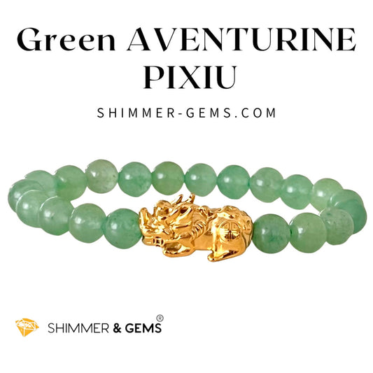 Green Aventurine Stainless Steel Pixiu Bracelet (8Mm) Bracelets