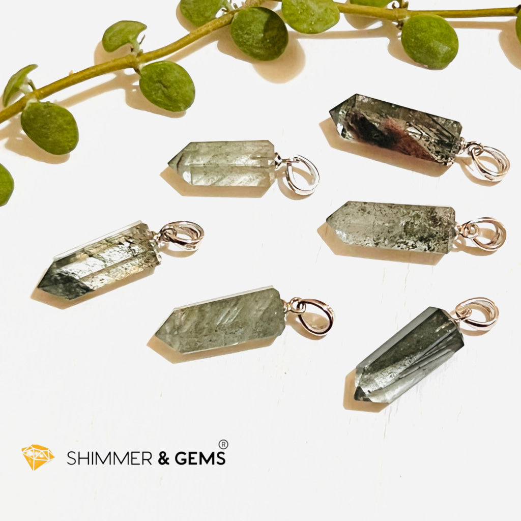 Green Phantom Pointer Pendant (Aa Grade) 11.5 Carats Charms & Pendants