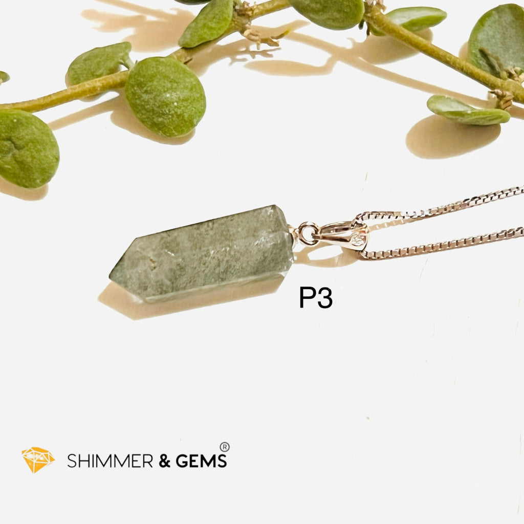 Green Phantom Pointer Pendant (Aa Grade) 11.5 Carats Photo 3 Charms & Pendants