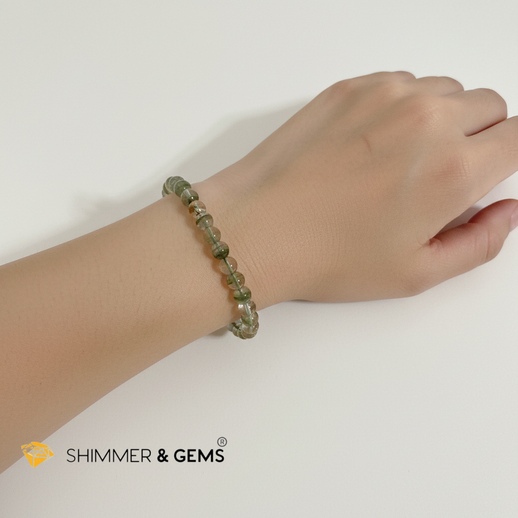 Green Phantom Quartz 6-7mm Bracelet (AA Grade)