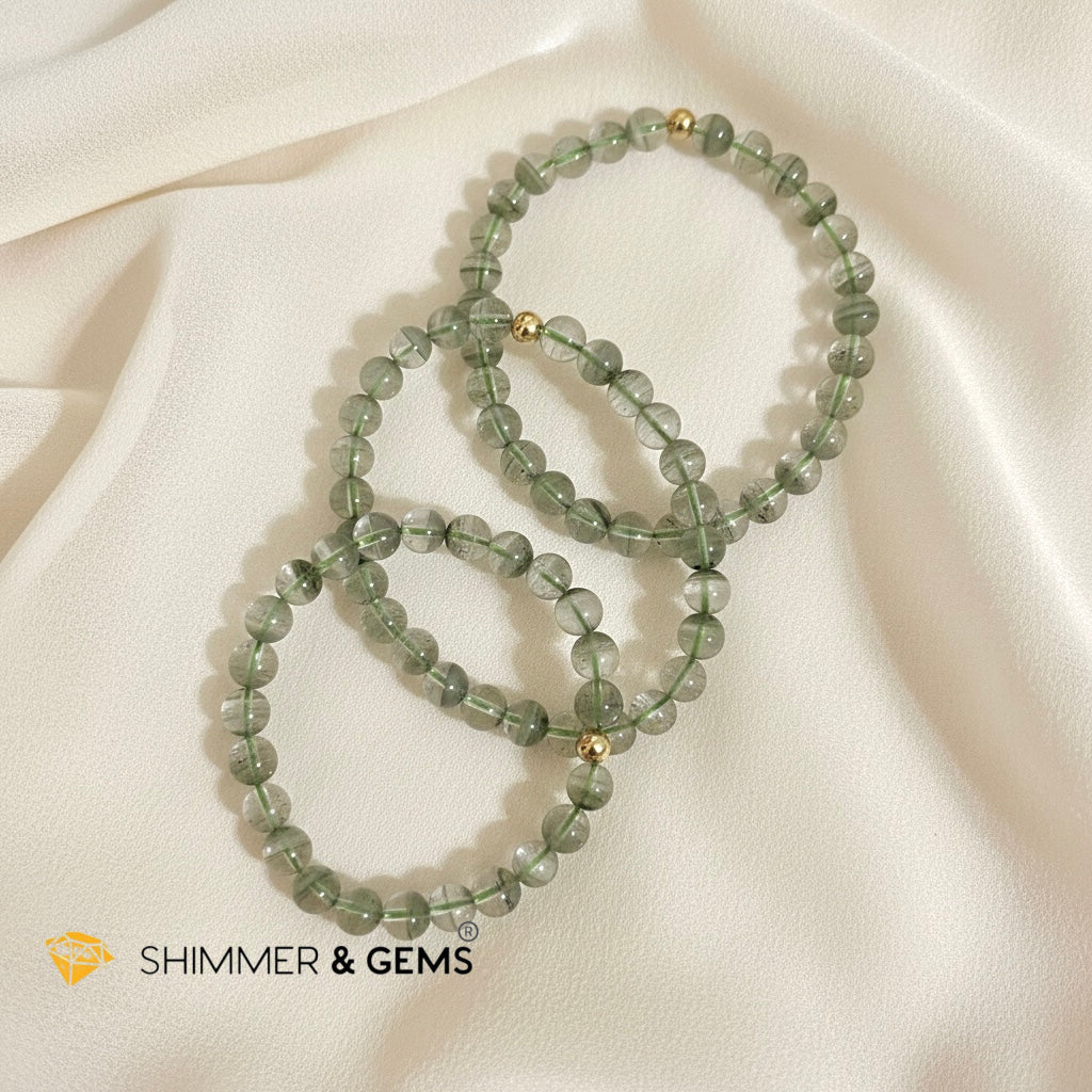 Green Phantom Quarz 6-7mm Bracelet (AA Grade)