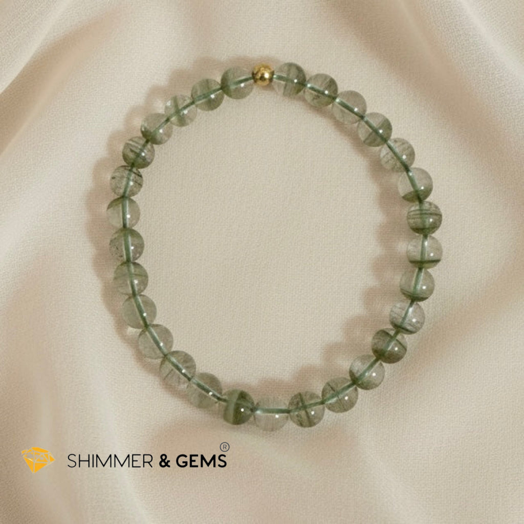 Green Phantom Quarz 6-7mm Bracelet (AA Grade)