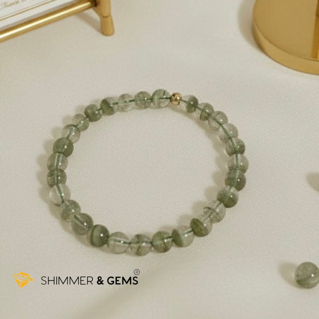 Green Phantom Quarz 6-7mm Bracelet (AA Grade)