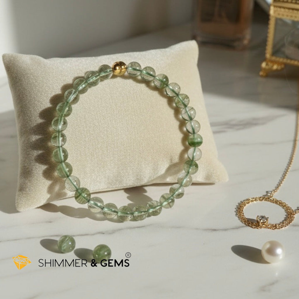 Green Phantom Quarz 6-7mm Bracelet (AA Grade)