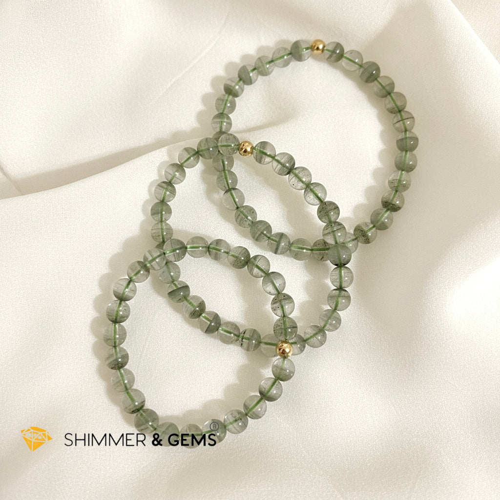 Green Phantom Quarz 6-7mm Bracelet (AA Grade)
