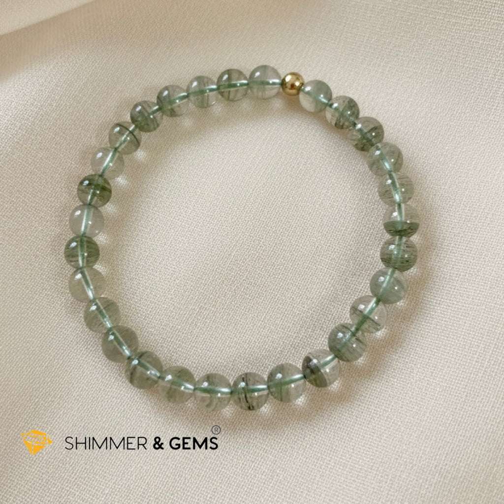 Green Phantom Quarz 6-7mm Bracelet (AA Grade)