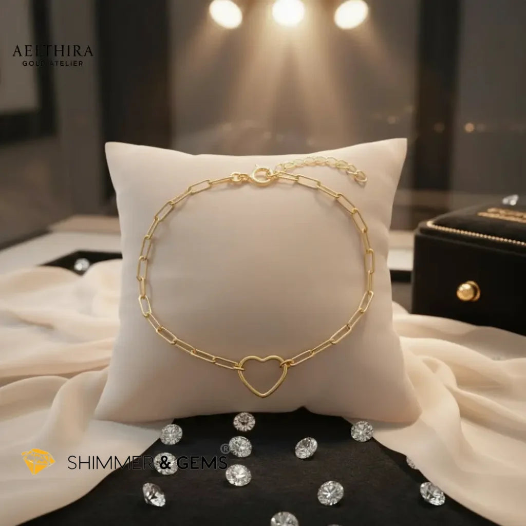 Heart Link 14K Gold Filled Bracelet (6-8”) Adjustable 6-8” Bracelet