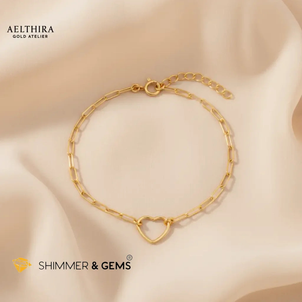 Heart Link 14K Gold Filled Bracelet (6-8”) Adjustable 6-8” Bracelet