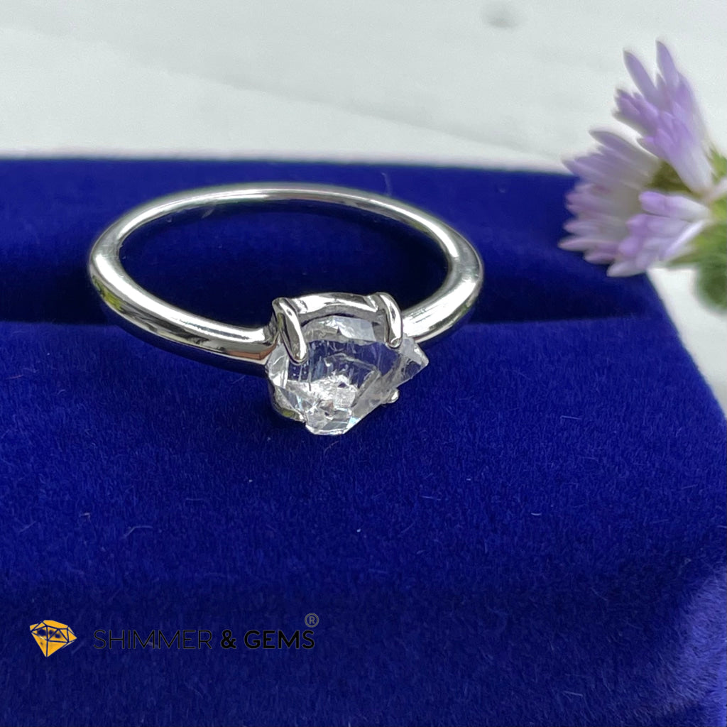 Herkimer Diamond 925 Silver Ring (High Vibrational) Us 6 Rings