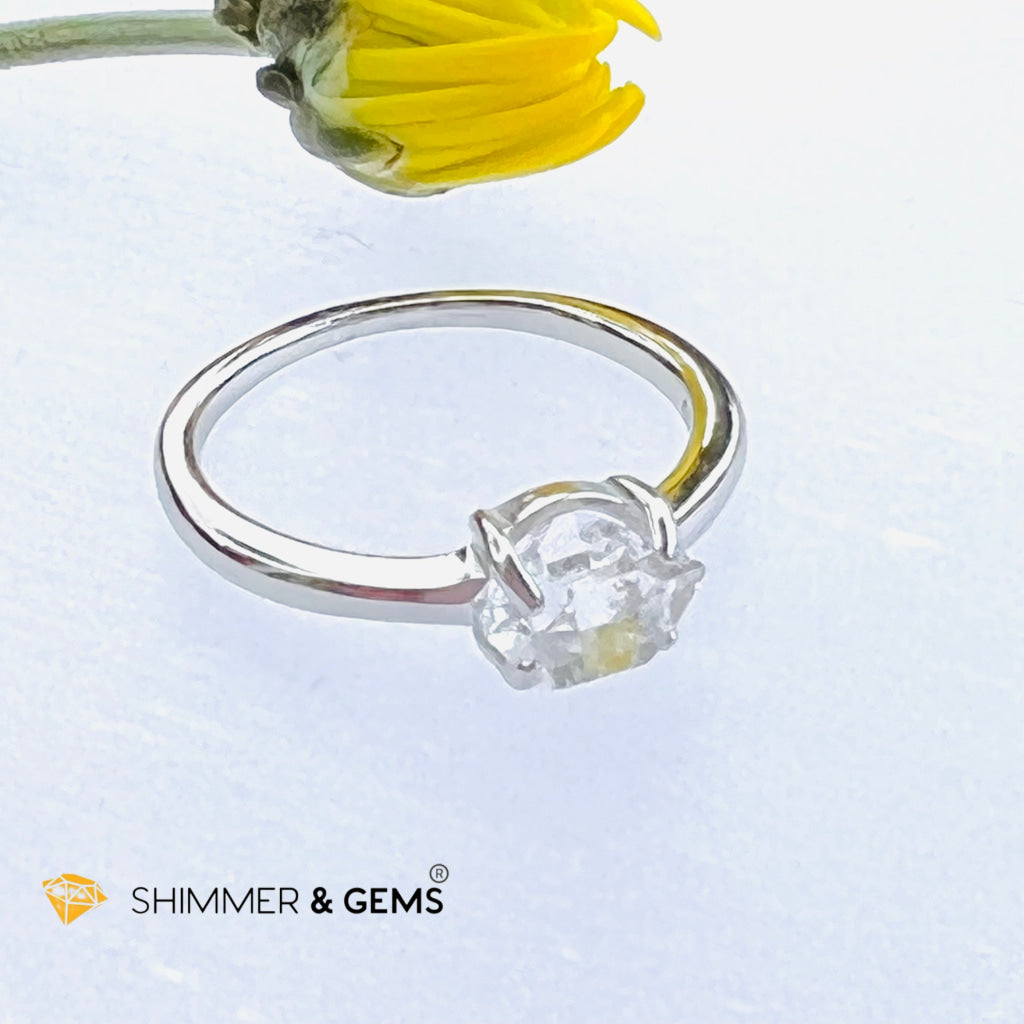 Herkimer Diamond 925 Silver Ring Aa Grade (High Vibrational) Rings