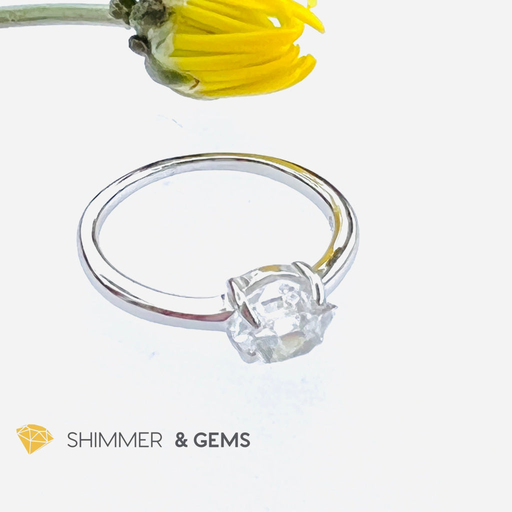 Herkimer Diamond 925 Silver Ring Aa Grade (High Vibrational) Rings