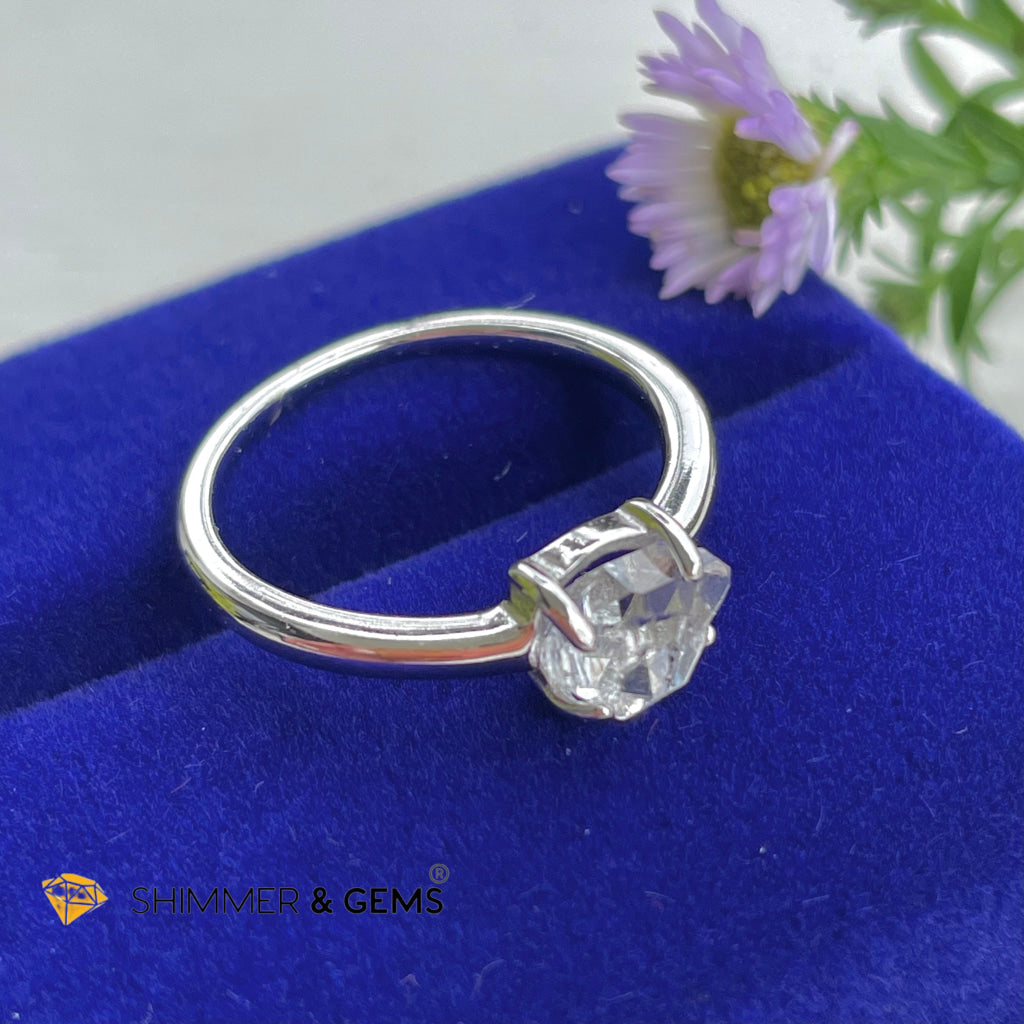 Herkimer Diamond 925 Silver Ring (High Vibrational) Rings