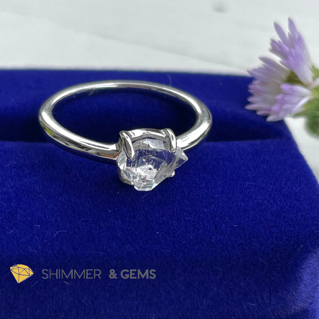 Herkimer Diamond 925 Silver Ring (High Vibrational) Us 6 Rings