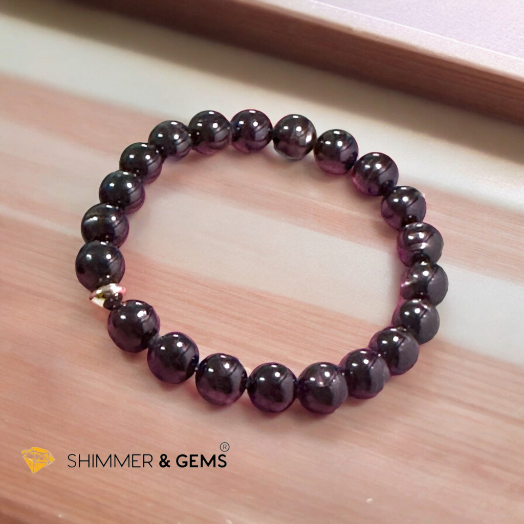 Hypersthene (Natural) 8-9mm Bracelet Top Grade (with 14k Gold Filled) Egypt