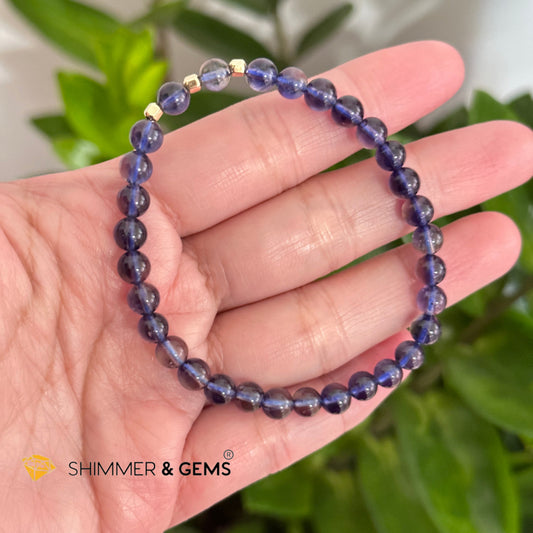 Iolite Bracelet (Madagascar) Aaaaa Grade 5.5-6Mm 6