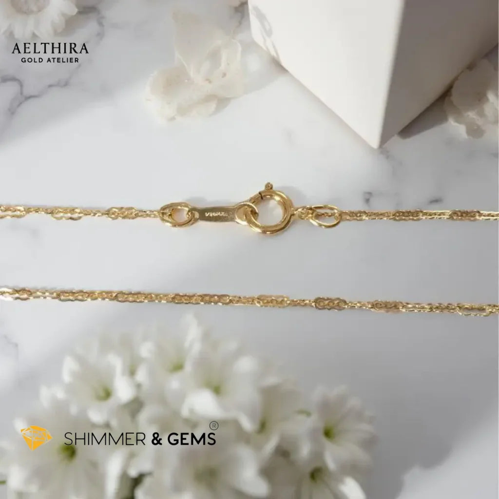 Italian Krinkle 14K Gold Filled Necklace Chain (1.5mm) 18” Necklace