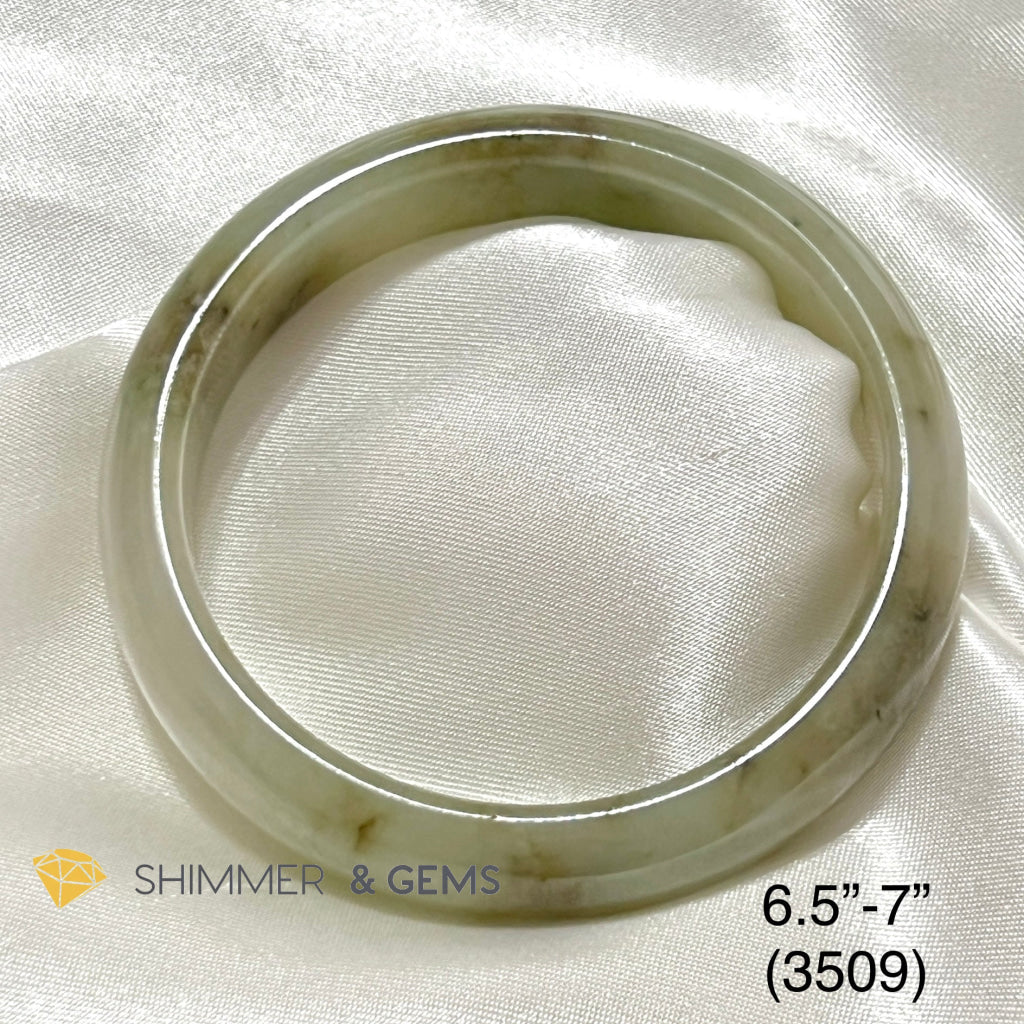 Jadeite Bangle With Cert (Myanmar) (3509) 6.5-7 Bracelets