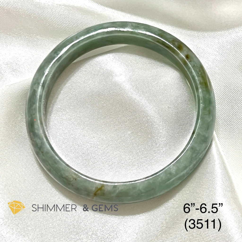 Jadeite Bangle With Cert (Myanmar) (3511) 6-6.5 Bracelets