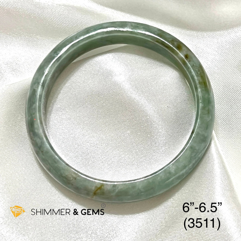 Jadeite Bangle With Cert (Myanmar) (3511) 6-6.5 Bracelets