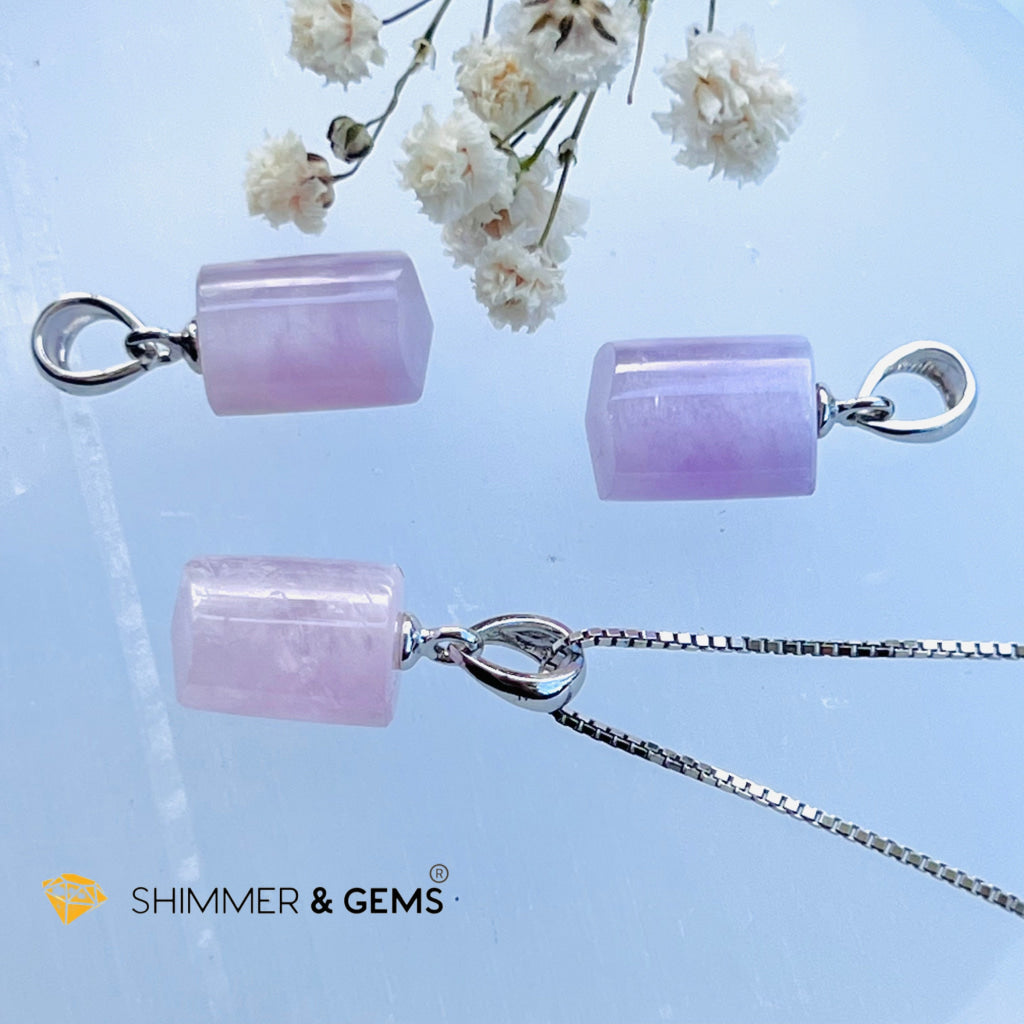 Kunzite Tube Pendant 11Mm Charms & Pendants