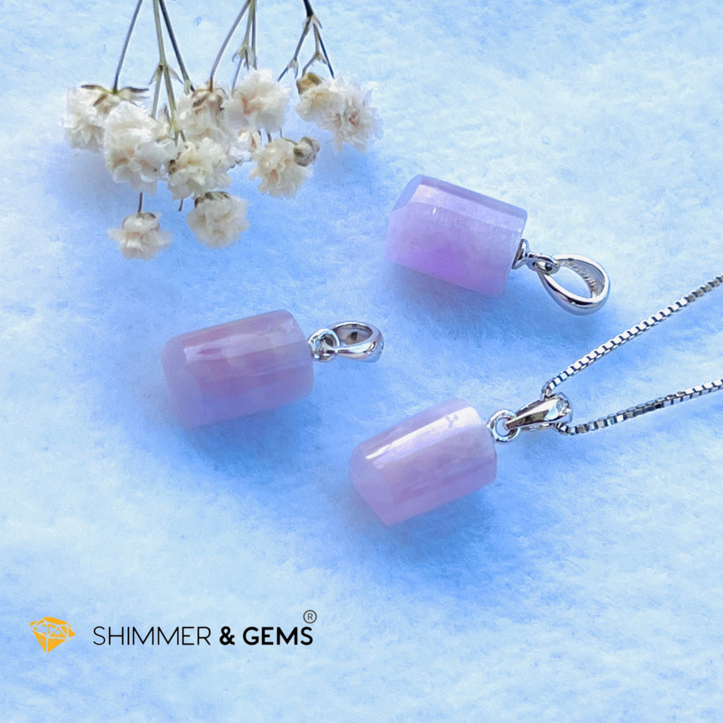 Kunzite Tube Pendant 11Mm Charms & Pendants