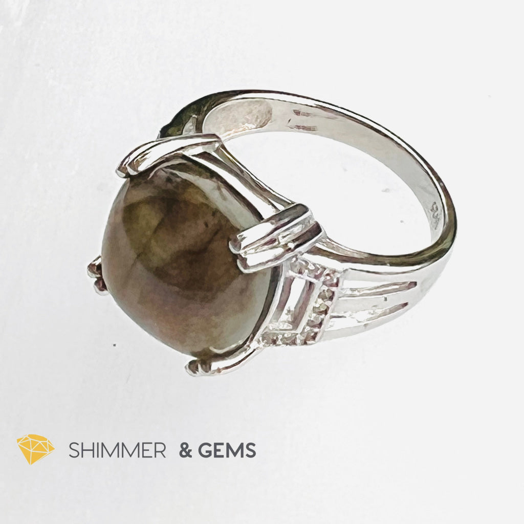 Labradorite 924 Silver Ring (Square 12X12Mm) For Men & Women Us 6 Rings