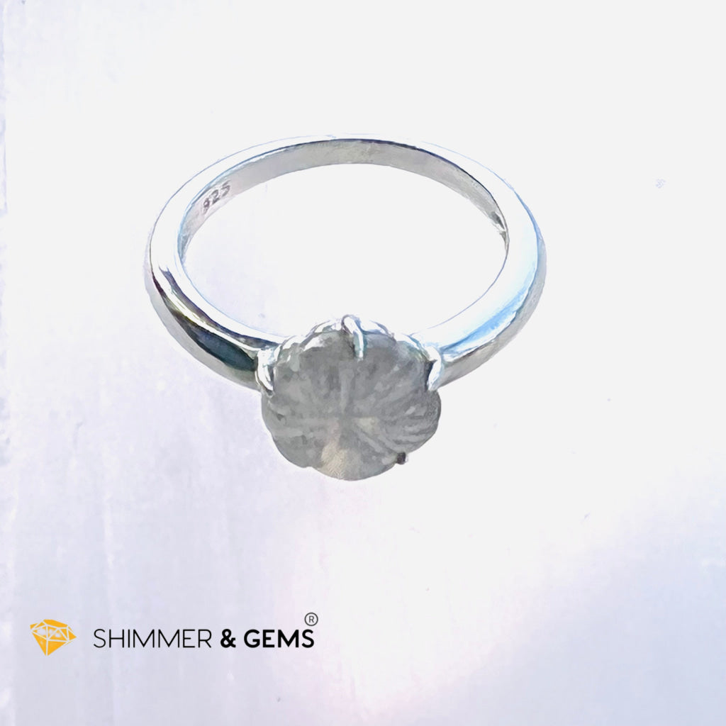 Labradorite 924 Silver Ring (Hibiscus Flower) Rings