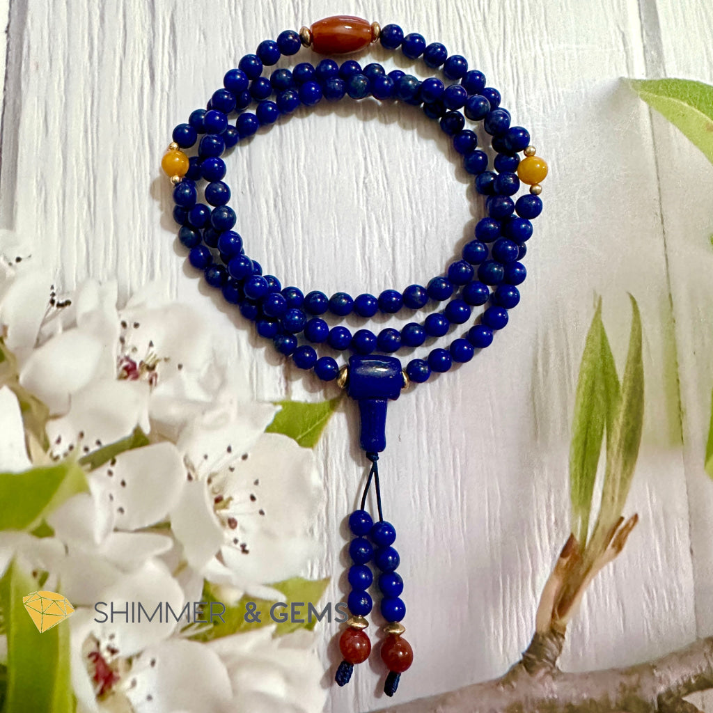 Lapis Lazuli 108 Mala Beads Necklace (6mm)
