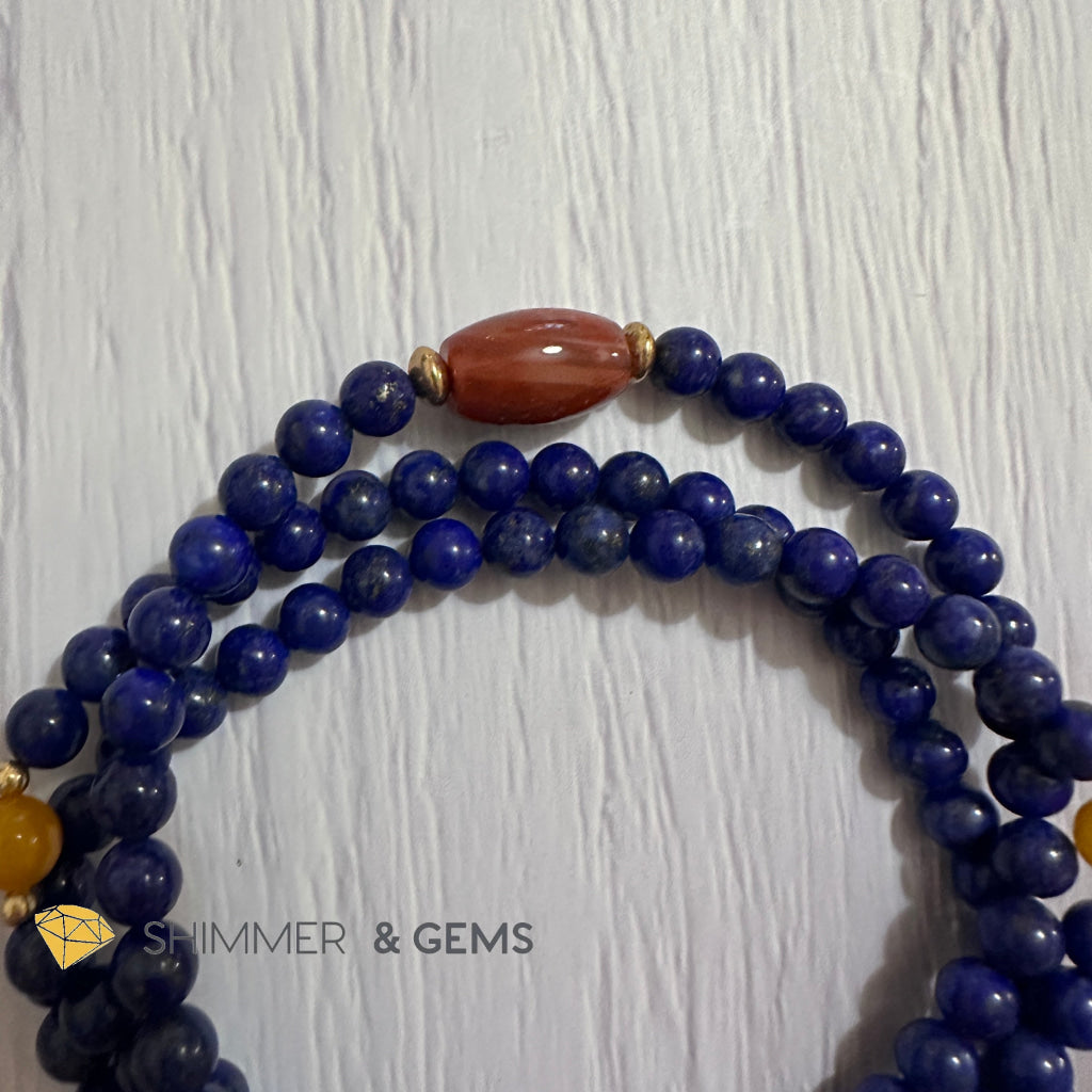 Lapis Lazuli 108 Mala Beads Necklace (6mm)