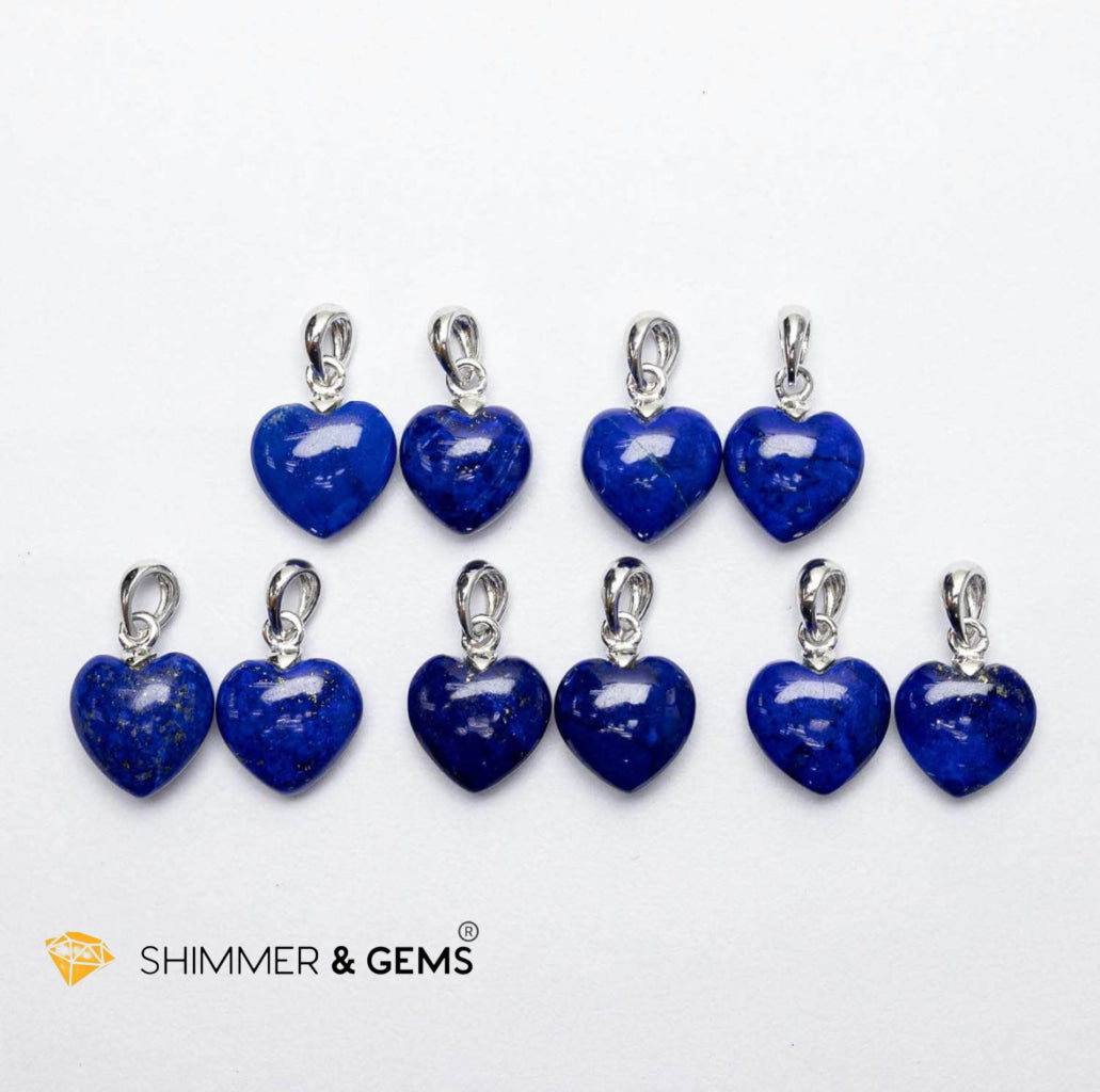 Lapis Lazuli Heart 925 Silver Pendant 10mm
(Inner Wisdom, Royal Insight)