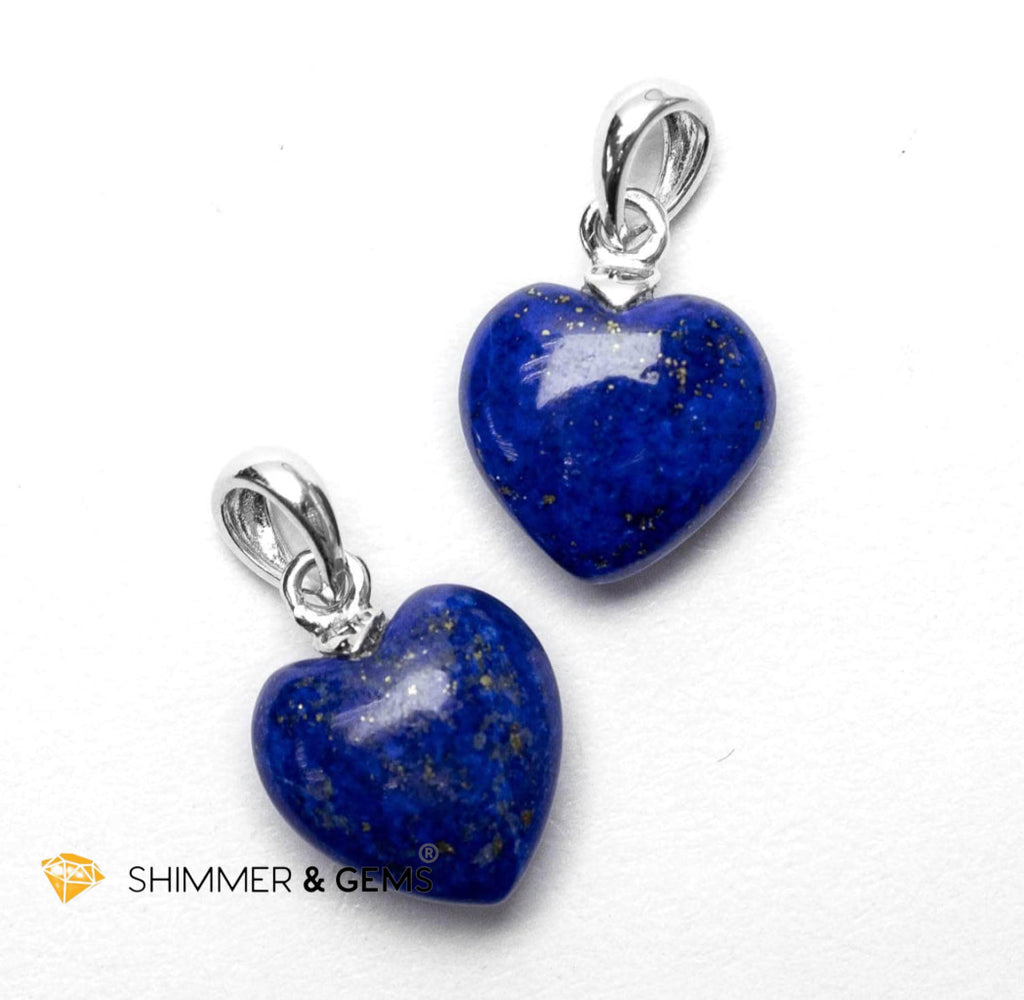 Lapis Lazuli Heart 925 Silver Pendant 10mm
(Inner Wisdom, Royal Insight)