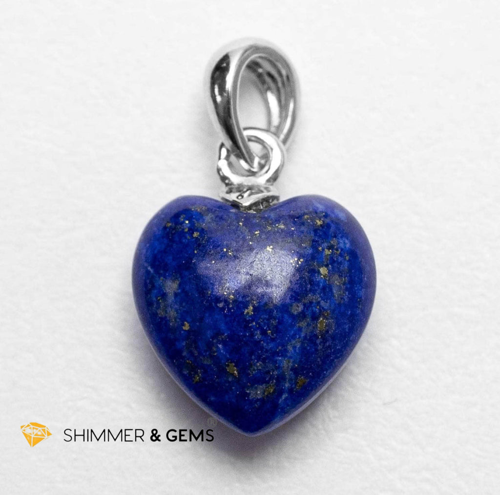 Lapis Lazuli Heart 925 Silver Pendant 10mm
(Inner Wisdom, Royal Insight)
