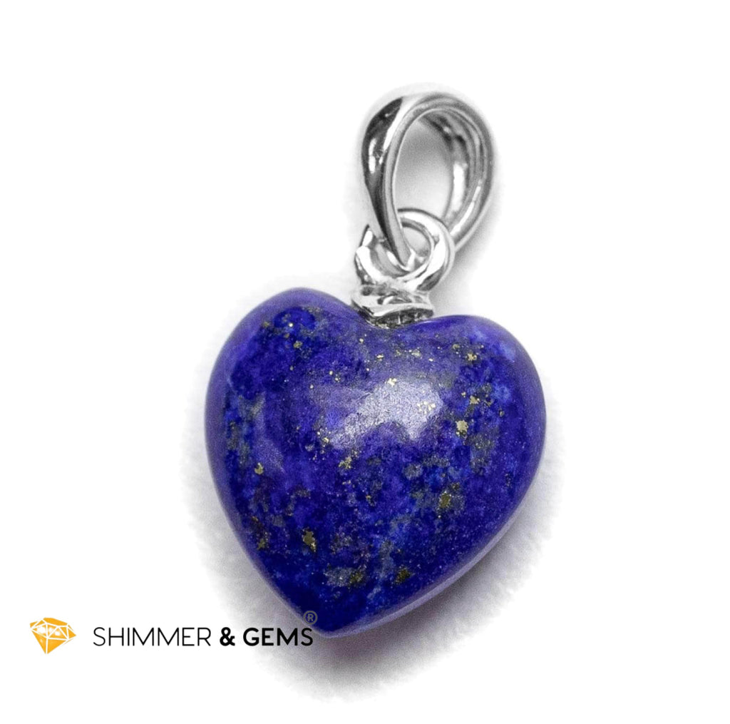Lapis Lazuli Heart 925 Silver Pendant 10mm
(Inner Wisdom, Royal Insight)