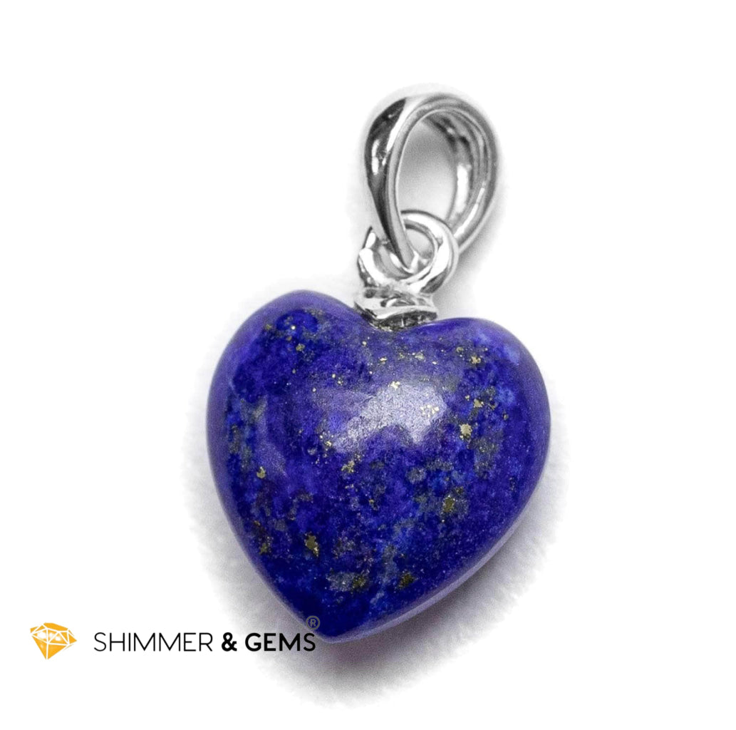 Lapis Lazuli Heart 925 Silver Pendant 10mm
(Inner Wisdom, Royal Insight)