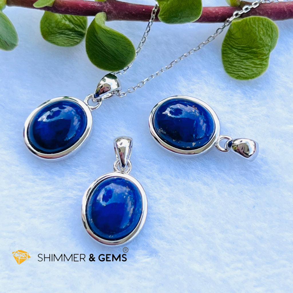 Lapis Lazuli Oval Pendant 8X10Mm Charms & Pendants