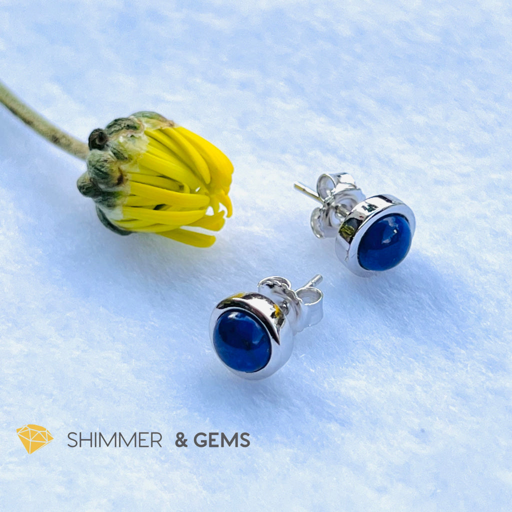 Lapis Lazuli Round Earrings 6Mm (Power And Strength