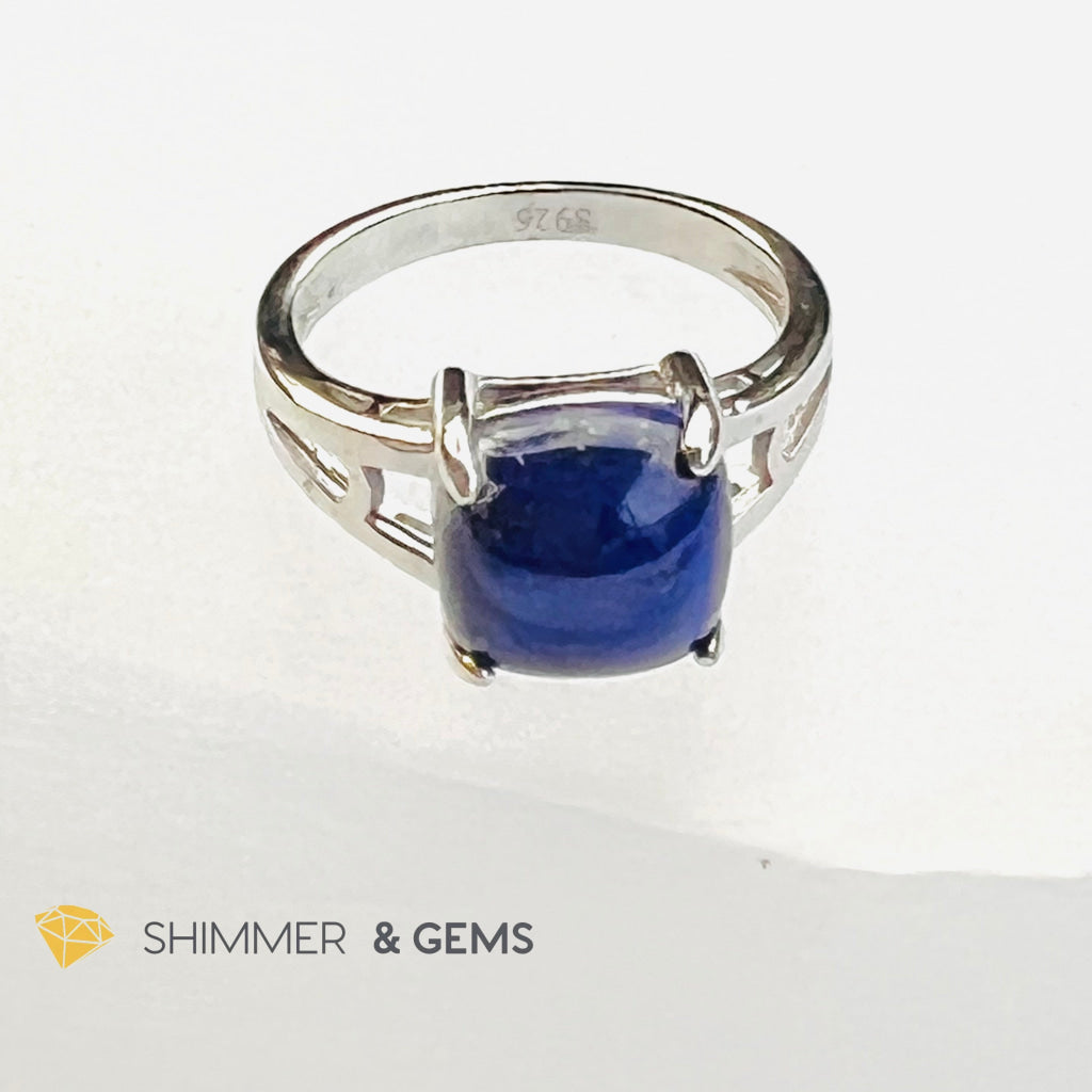 Lapis Lazuli Square Prong 925 Silver Rings For Men And Women Charms & Pendants