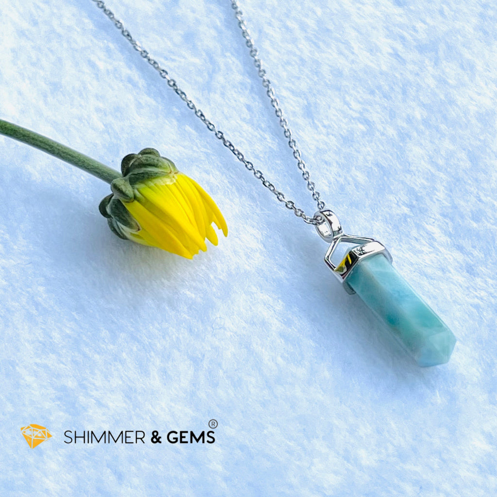 Larimar Double Pointer Pendant 925 Silver (Attract Soulmate 21Mm Only Charms & Pendants