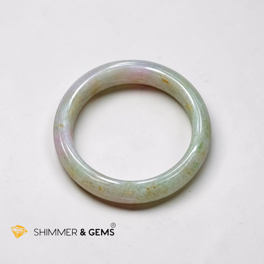 Lavender Green Jadeite Bangle 6.5”