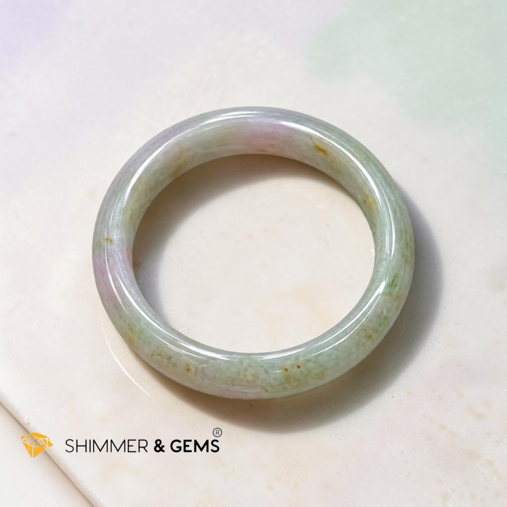 Lavender Green Jadeite Bangle 6.5”
