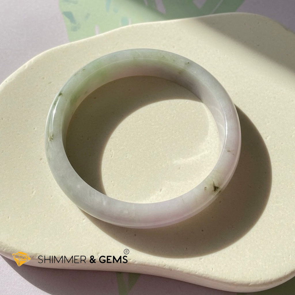 Lavender Green Jadeite Bangle (Premium) Luck & Abundance