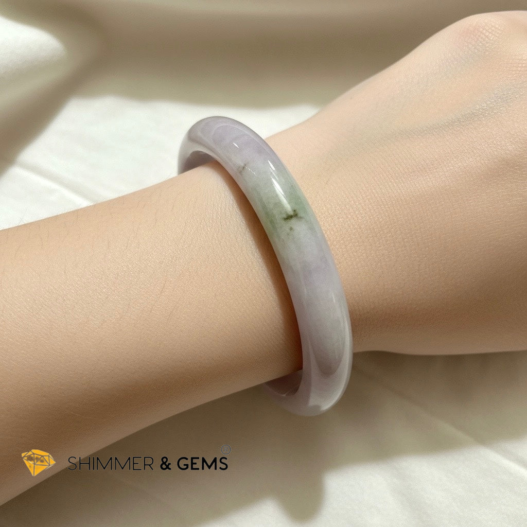 Lavender Green Jadeite Bangle (Premium) Luck & Abundance