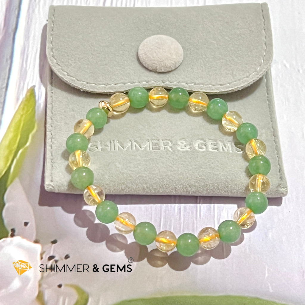 Luck In Money Bracelet (Citrine & Aventurine) 6Mm