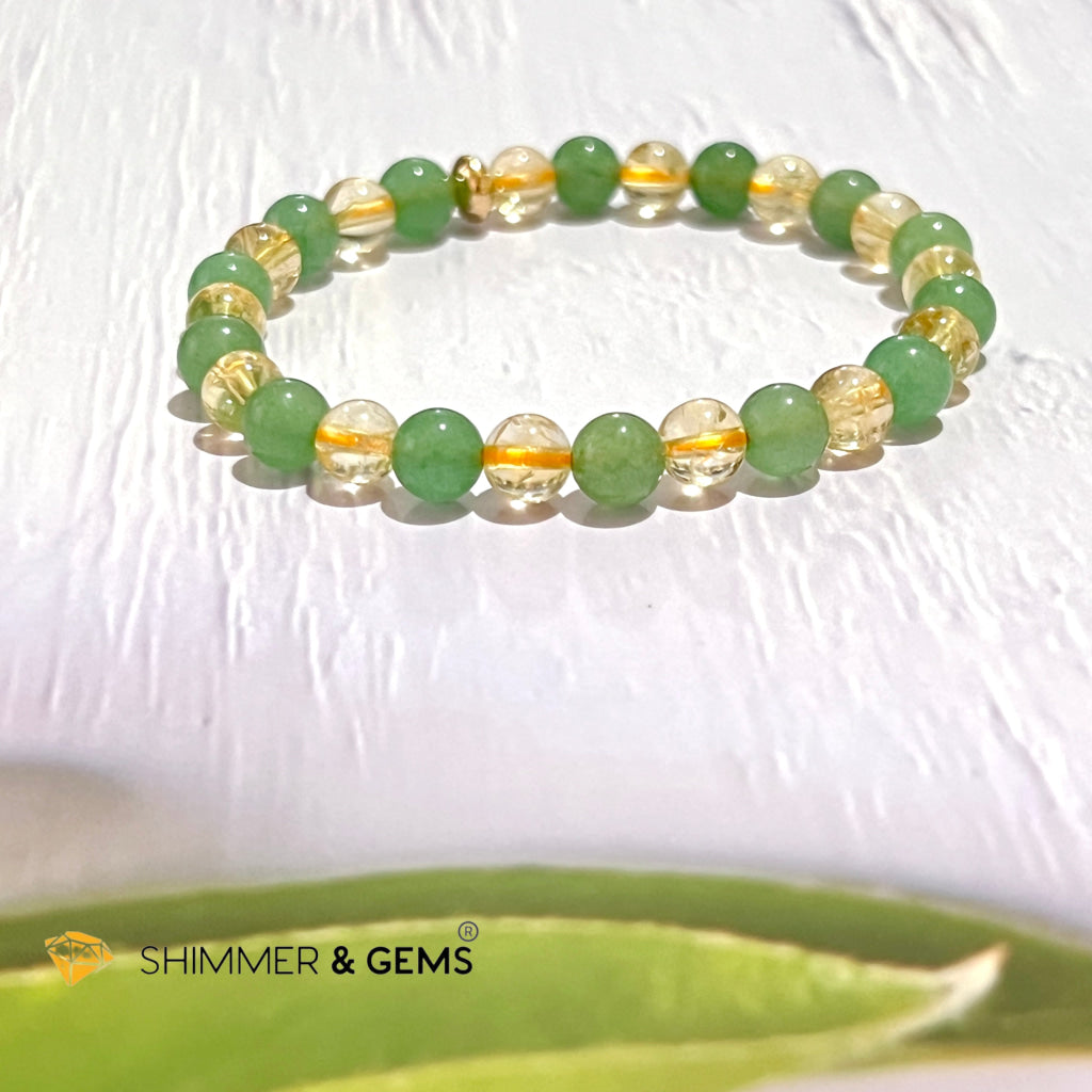 Luck In Money Bracelet (Citrine & Aventurine) 6Mm
