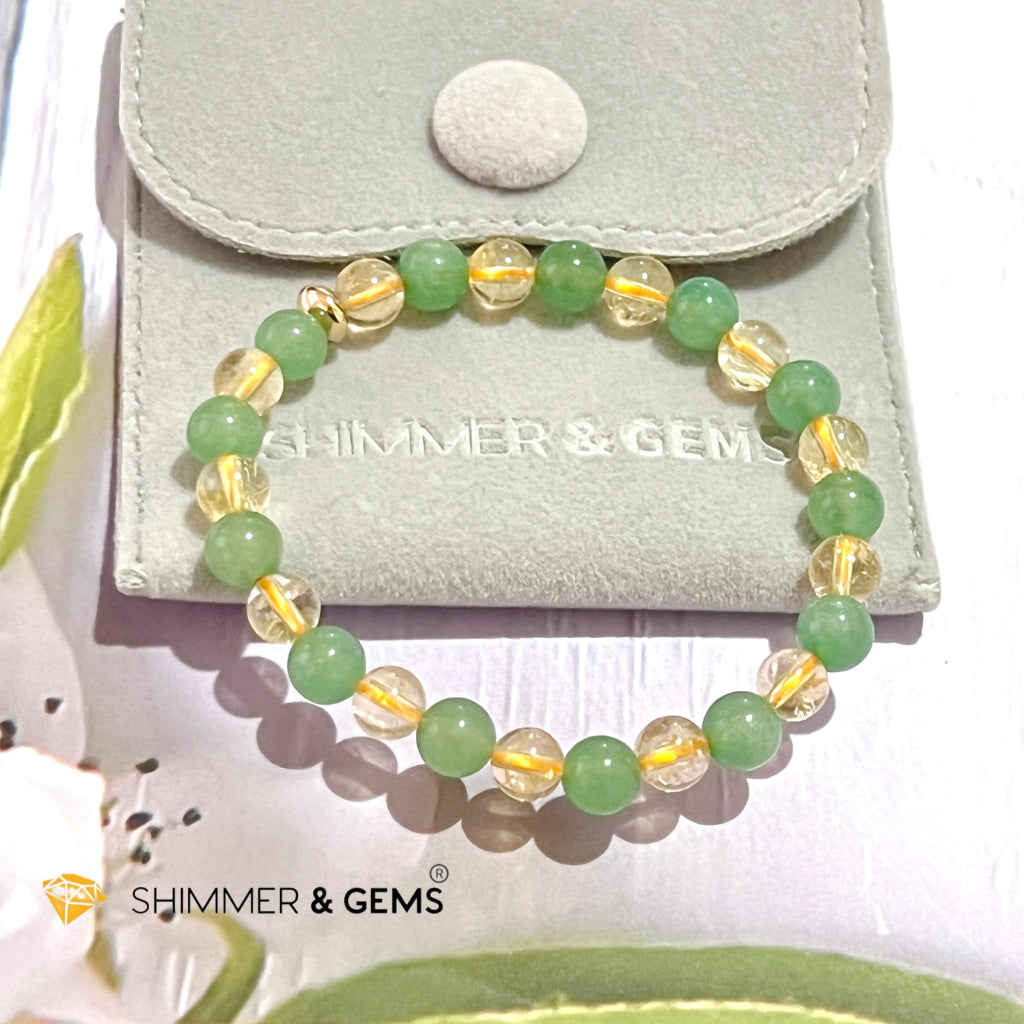 Luck In Money Bracelet (Citrine & Aventurine) 6Mm